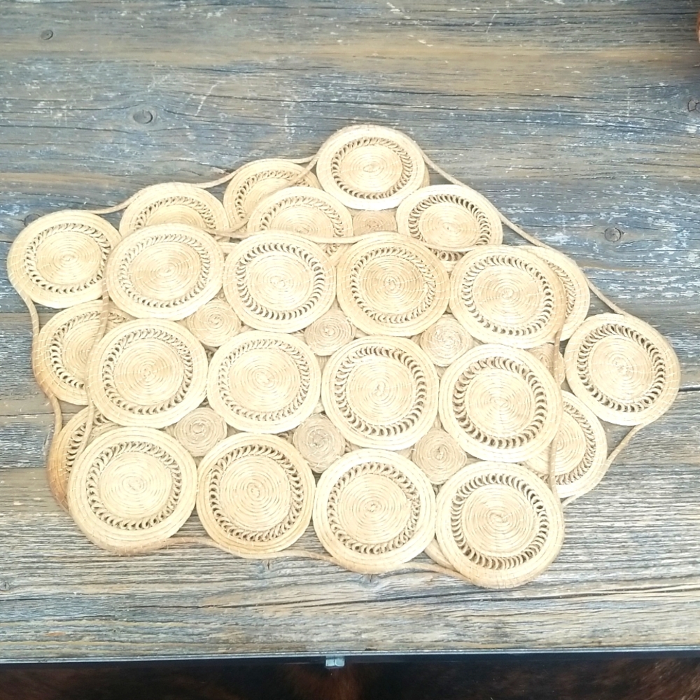 Three Rattan BOHO Circular Designed Placements - Picture 2 of 8